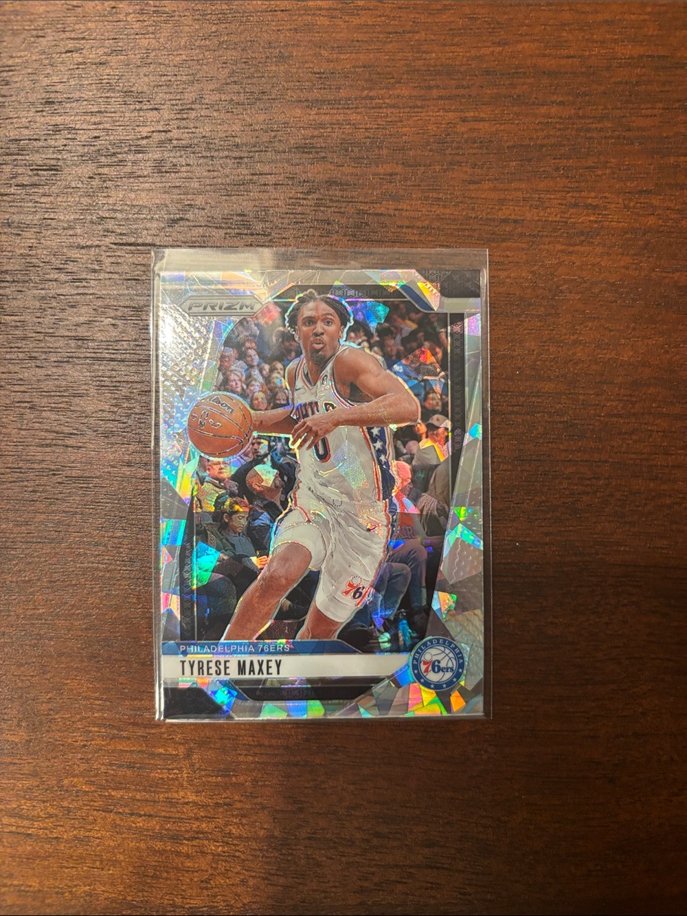 Tyrese Maxey 2024 Cracked Ice Prizm Card #96
